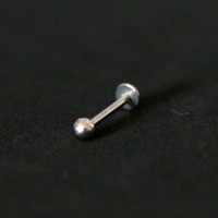 Piercing Ao Cirurgico 316L Esfera Labret Queixo 1,2mm x 10mm