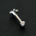 Piercing Microbel de Orelha de Ouro Branco 18k de Estrela com Pedras Zirconia