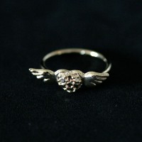Ring Semi Veneer Jewelry Heart with Wings Phalanx