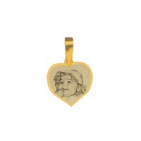 Gold Plated Pendant with engraved photo / Photoengraving 15mm x 15.2mm