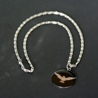 Necklace Worked Stainless Steel Pendant with Holy Spirit