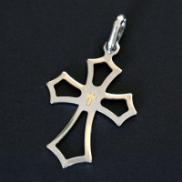 Steel Cross Pendant Large Leaked