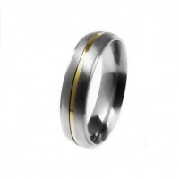 Alliance anatomical 5mm stainless steel with a fillet of gold and rabaixo