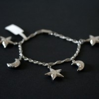 Twisted Steel Bracelet Star and Moon