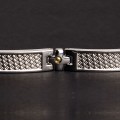 Pulseira em Aço com Detalhes em Ouro Amarelo Pulseira em Aço com Detalhes em Ouro Amarelo