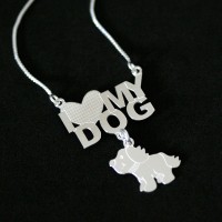 Gargantilha de Prata 925 com I Love My Dog Gargantilha de Prata 925 com I Love My Dog
