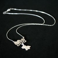 Gargantilha de Prata 925 com I Love My Dog Gargantilha de Prata 925 com I Love My Dog