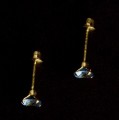 Earring Yellow Gold with Stone Zirconia Blue