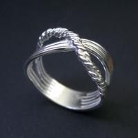 Silver Ring of twisted