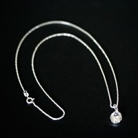 Nacklace Silver 50cm / Pendant with 1mm Stone Zircon