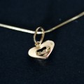 18k oro cadena con colgante corazn de Venecia