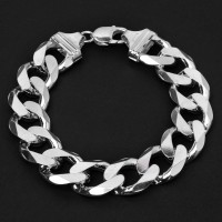 Pulsera de Plata bucles 15 mm / Longitud 18cm