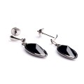 Earring White Gold Onyx Stone