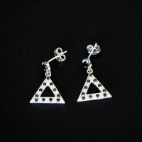 925 Pendientes de Plata con Piedras Triangle