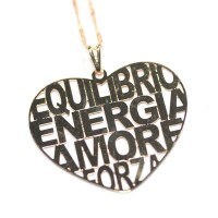 Gargantilha Semi Jia Folheado a Ouro Corao Equilibrio Energia Amor e Fora 42cm