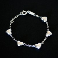 925 Silver Bracelet with Heart 14cm