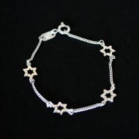 Pulseira de Prata 925 com Estrela Vazada Pulseira de Prata 925 com Estrela Vazada