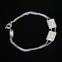 Escapulario de Plata Pulsera 925 ngel de la Guarda con el Espritu Santo 18cm