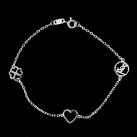 Pulseira de Prata 925 Luck in Love 14/20cm