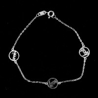 Pulseira de Prata 925 Felicidade 14/20cm