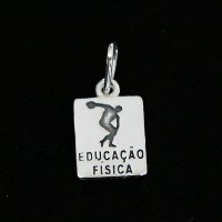 Pingente de Prata 925 Educao Fsica