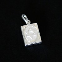 Scapular Pendant 925 Silver Jewish Star of David / Chai Symbol Matte