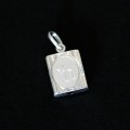 Scapular Pendant 925 Silver Jewish Star of David / Chai Symbol Matte