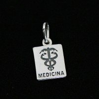 Pingente de Prata 925 Medicina