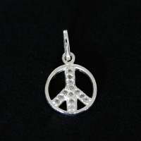 925 Silver Pendant with Stone Zirconia Peace