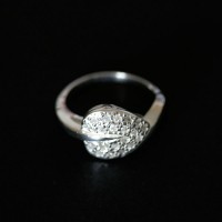 925 Silver Heart Ring with 20 Zirconia Stones