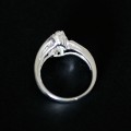 Anillo de Plata 925 Interseccin con 12 Piedras Zirconia