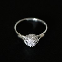 Silver 925 Ring Fireball with 22 Zirconia Stones