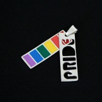 Pingente de Prata 925 Pride + Arco Iris Esmaltado