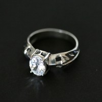 Ring of Steel with Stone Zirconio