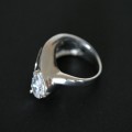 Sheet Steel Ring with Zirconia Stone