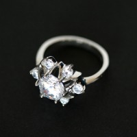 Margaret Steel Ring with Zirconia Stone