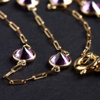 Pulseira com pedra de zirconia roxo