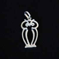 925 Silver Pendant with Stone Eye Owl Hollow Zirconia