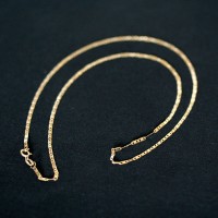 CorrentedeOuroAmarelo18kPiastrineBrilhante45cm/2.0mm