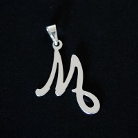 925 Silver Pendant Letter M