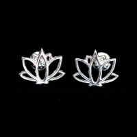 925 Silver Lotus Flower Earring