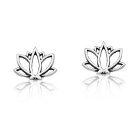 925 Silver Lotus Flower Earring