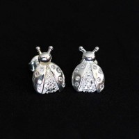 925 Ladybug Silver Earring