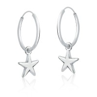 Pendiente estrella de plata 925