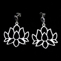 925 Silver Lotus Flower Earring