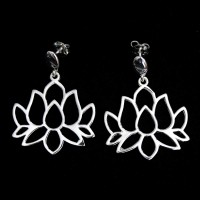 Brinco de Prata 925 Flor de Lotus