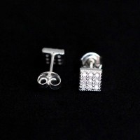 925 Silver Square Earring with Zirconia Stones