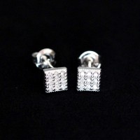 925 Silver Square Earring with Zirconia Stones