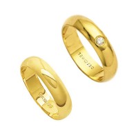 Alliance Gold 18k 750 Width 5.00mm Height 1.50mm / Alliance with 18k Gold 750 1 Bright 6.00 Points Width 5.00mm Height 1.50mm