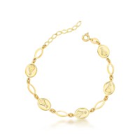 Pulseira Semi Jia Folheado a Ouro Nossa Senhora Aparecida 18cm